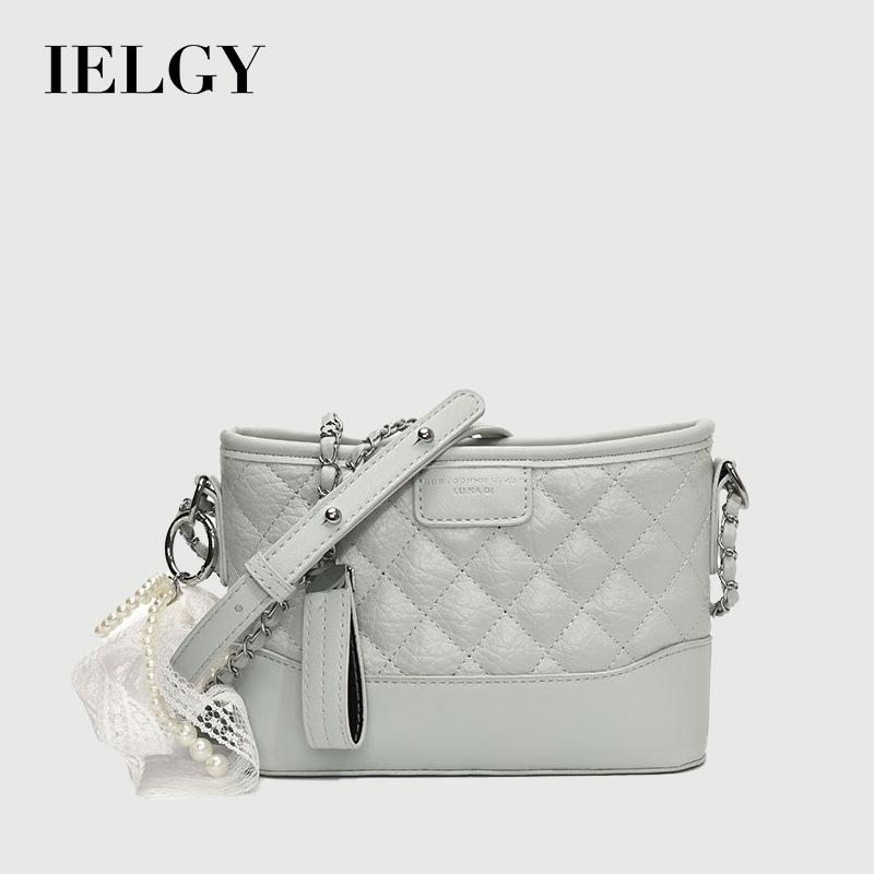 IELGY Diamond Chain Bag Shoulder Crossbody High-End Feeling Ladies Bucket Bag