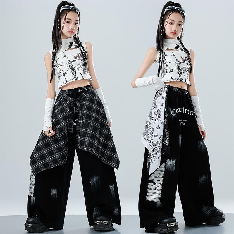 Trendy Girls' Jazz & Hip Hop Dance Crop Top Performance Costume