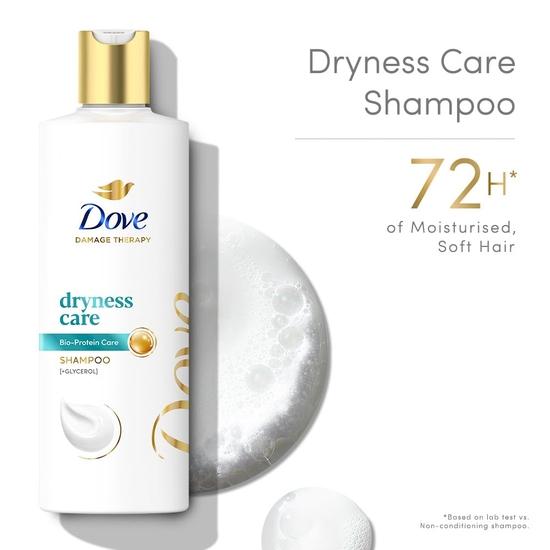 DOVE Dryness Care Shampoo 340 Ml for Dry Hair & Scalp, Gives Soft, Smooth, Damage Free Hair - Daily Shampoo for Men & Women