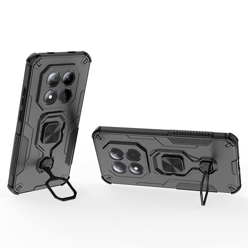 KEYSION Custodia blindata antiurto per Redmi Note 15 Pro+ 5G Silicone+PC Supporto ad anello metallico verticale Copri telefono per Redmi Note 15 4G 5G