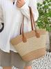 Women's Fashionable Straw Tote Bag - Large Capacity Summer Woven Bucket Bag