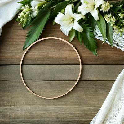 10Pcs Bamboo Floral Hoop Wreath Frame 30Cm Wood Craft Rings for Wedding Dreamcatchers Macrame Crafting Home Wall Hanging Decor