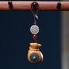 Rosewood and Green Sandalwood Qian Fudai Car Keychain Pendant and Phone/Bag Chain