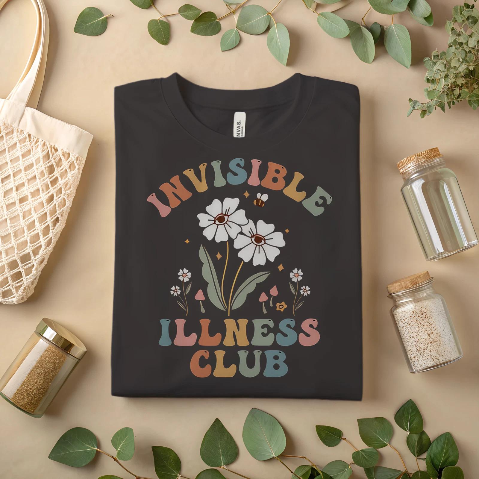 

Invisible Illness Club T-Shirt – Chronic Illness Awareness Retro Floral A99 4XL