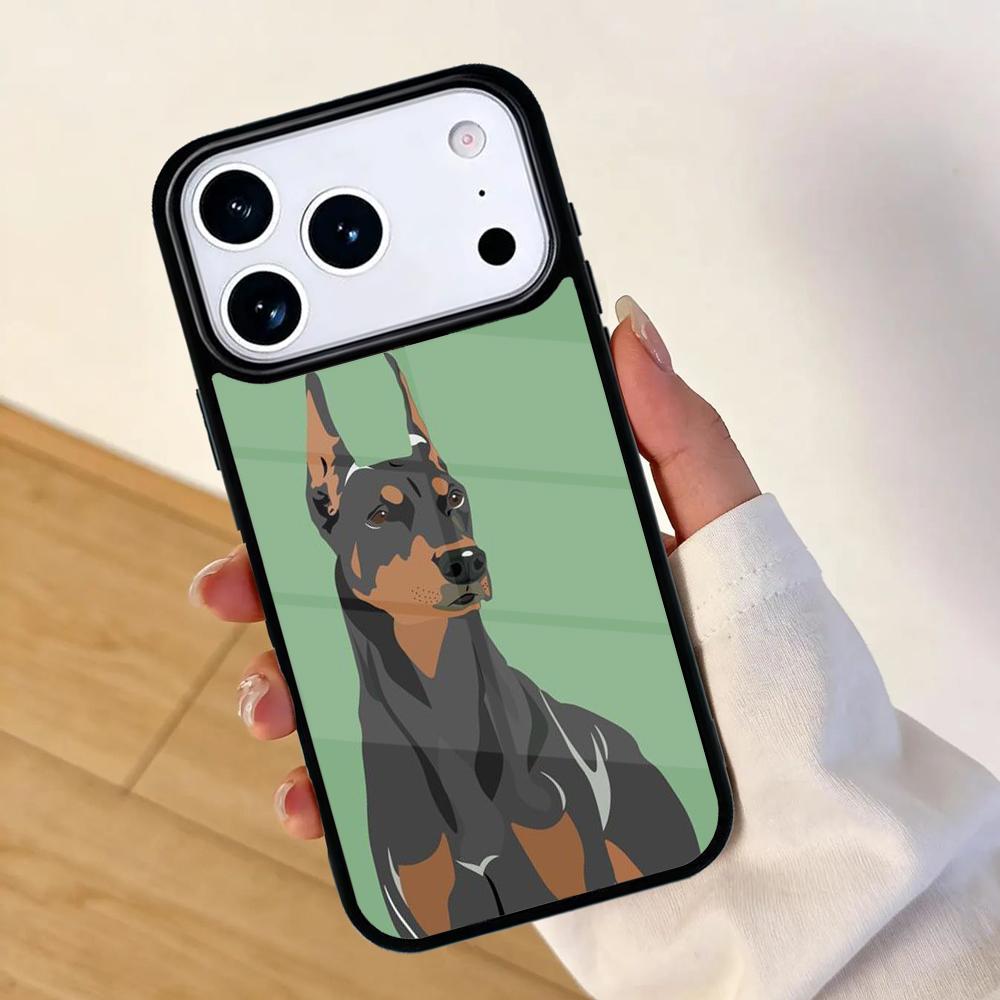 Animal Doberman Dog Mobile Phone Case for IPhone 17 AIR 16pro Max 15 14 13 12 11 Bumper Cover