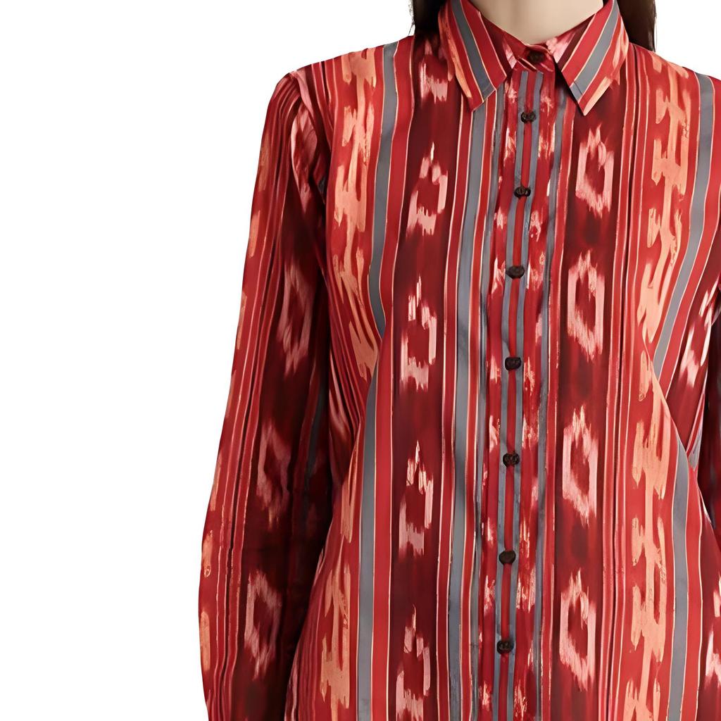 Polo Ralph Lauren SS23 Patterned Long Sleeve Shirt Women Shirts Red 200909237-001
