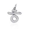 Mezmic Korean Consonant Pendant - Rhodium Silver Plated White Cz