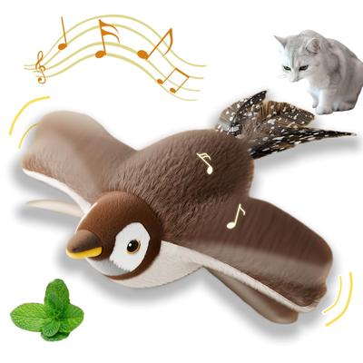 Flying Bird Cat Toy for Bored Indoor Cats Interactive and Chirping Bird  Toys with Catnip USB Rechargeable Motion Activated Self Play