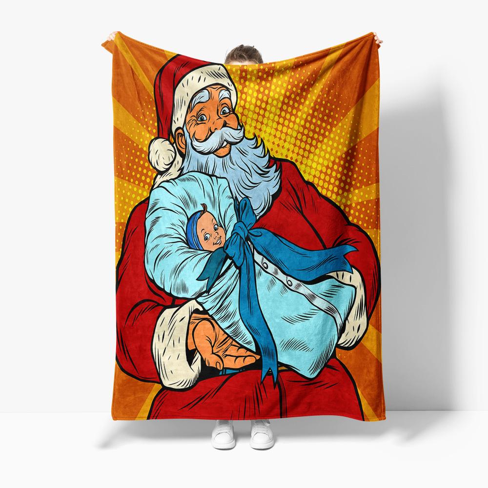 TU Santa Claus Throw Blanket Cozy Christmas Gift Festive Home Decor Holiday Reindeer Snowman Family Gift Xmas Dorm Room Bedding