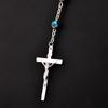 Jewelry Crucifix Charm Cross Necklace Jesus Virgin Mary Pendant Rosary Beads Chain