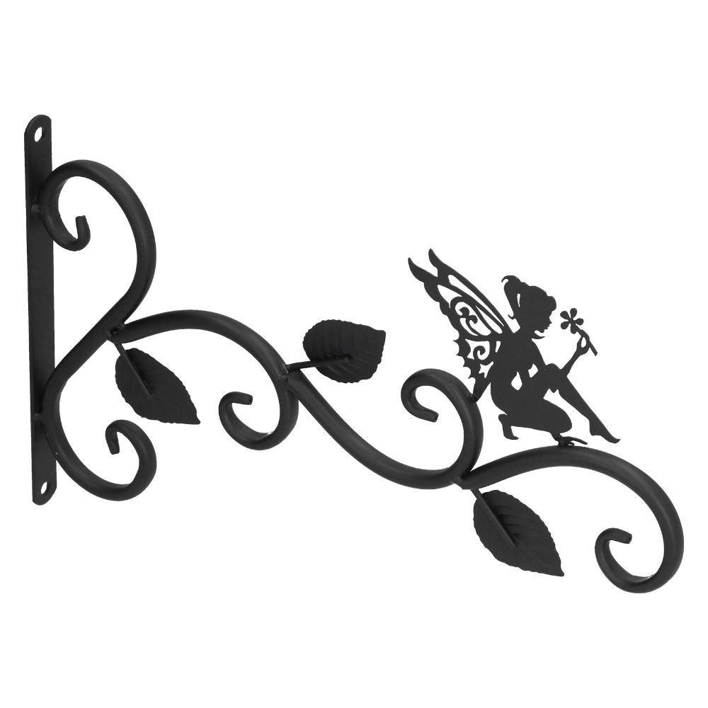 Black Hanging Plant Bracket Iron Garden Hanger Multi-purpose Wall Hook Home Wall