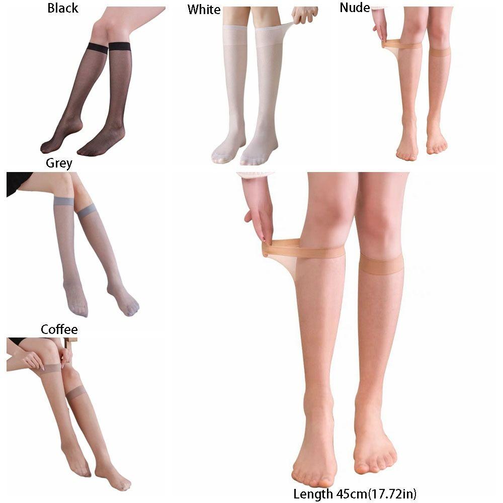 Women Ultra-thin Nylon Stockings Transparent Elasticity Ladies Knee Socks High Quality Long Socks for Girls Stocking