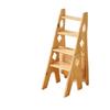 Solid Wood Folding Ladder Chair: Dual-Use Step Stool & Indoor A-Frame Ladder