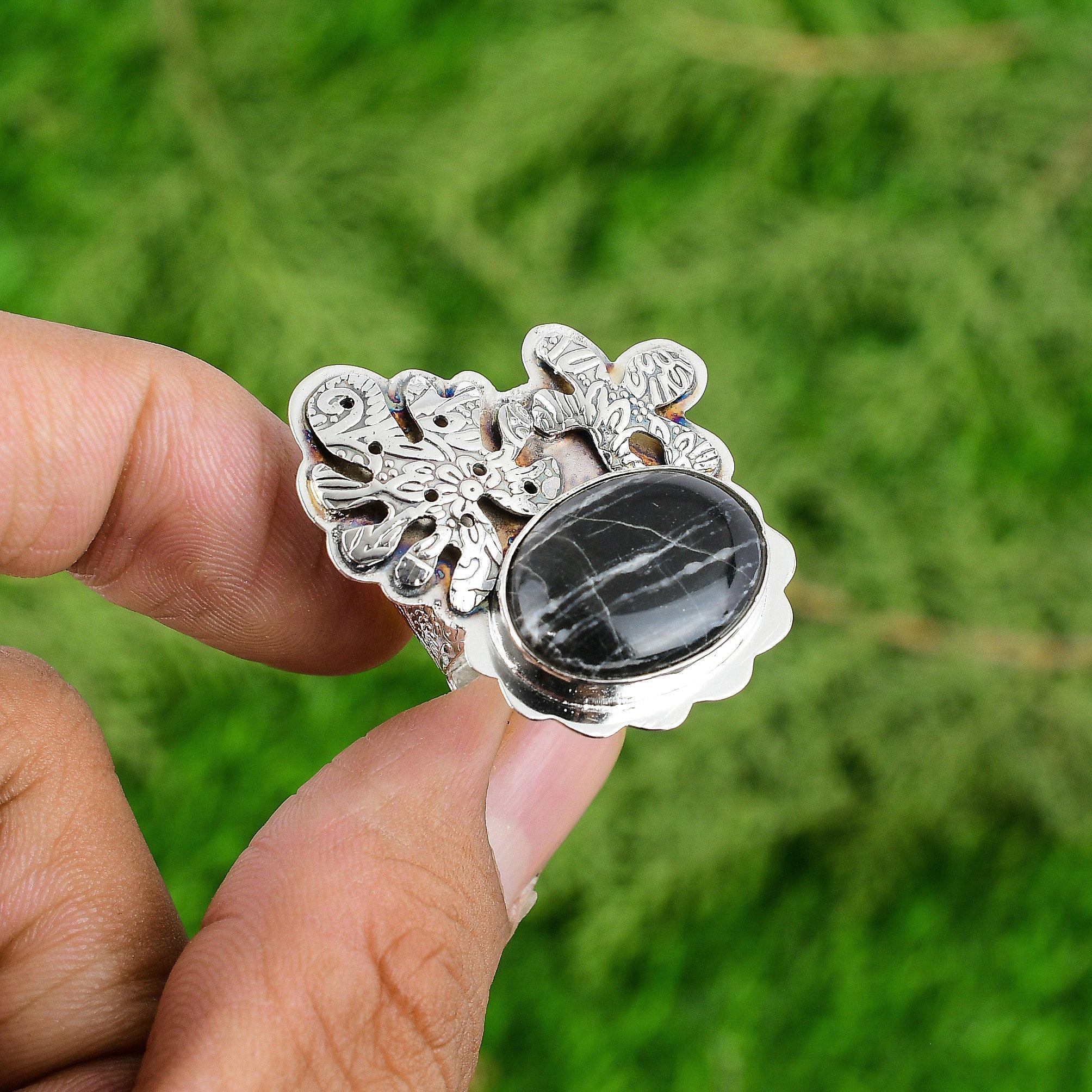 

Натуральный Яшма Лист Серебра Мульти Камень Регулируемое Кольцо Серебро 925 Для Девочек Adjustable