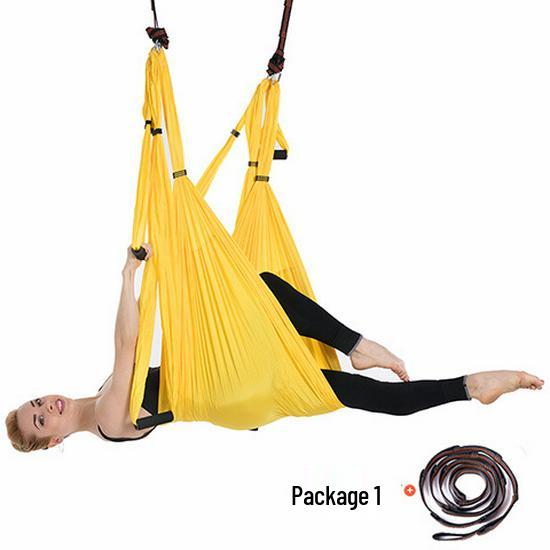 Aerial Yoga Hammock with Daisy Chain Extension Strap, Non-Elastic Indoor Set