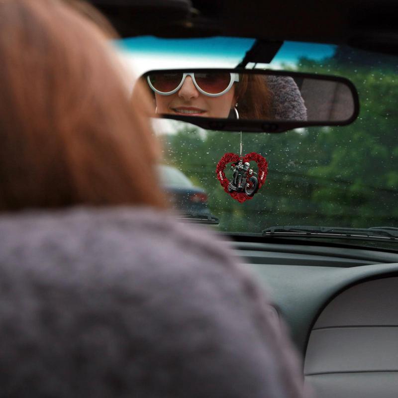 Cartoon Skull Car Rearview Mirror Acrylic Pendant Funny Car Ornament Charm Accessories Halloween Gothic Swing Pendant for Auto