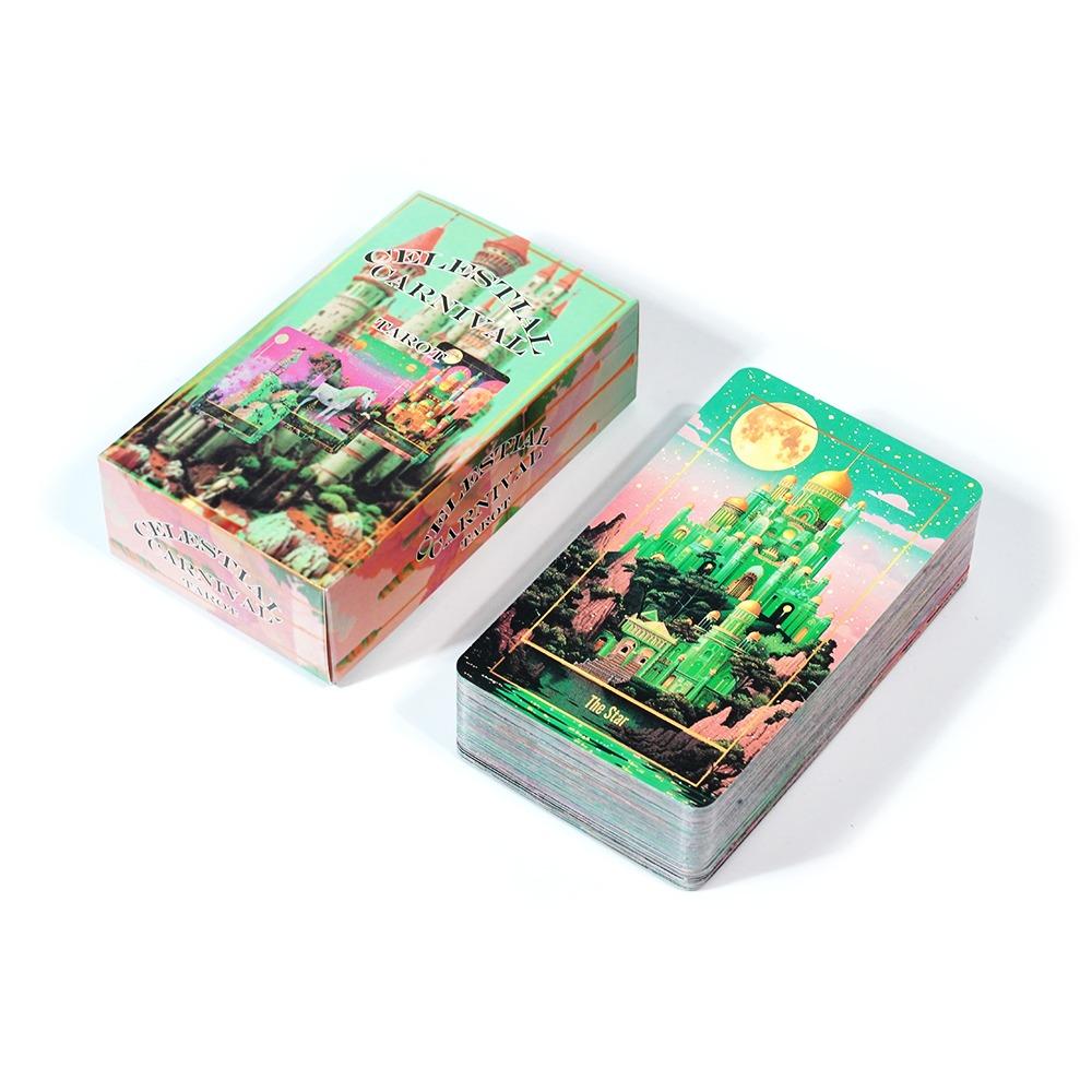 Celestial Carnival Tarot 10.3*6 Cm Complete Tarot with 78 Cards, Indie Unique Oracle Deck