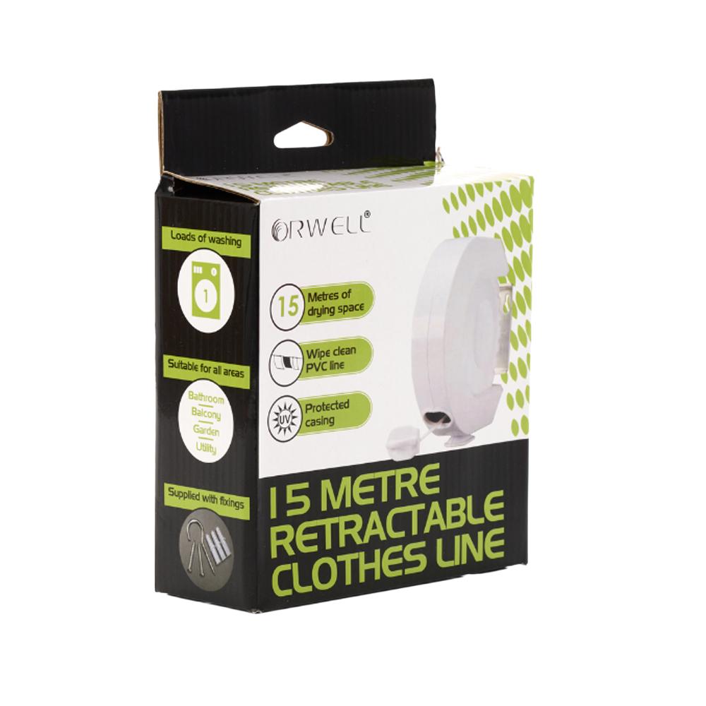 Orwell Single Line Retractable Clothes Line 15m