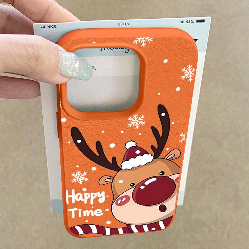 Husă Laser Drăguță cu Imprimeu Elan de Crăciun Pentru iPhone Air 17 16 15 14 13 12 Pro Max 16 15 Plus 13 17 Pro 11 Husă Hard Rezistentă la Șocuri