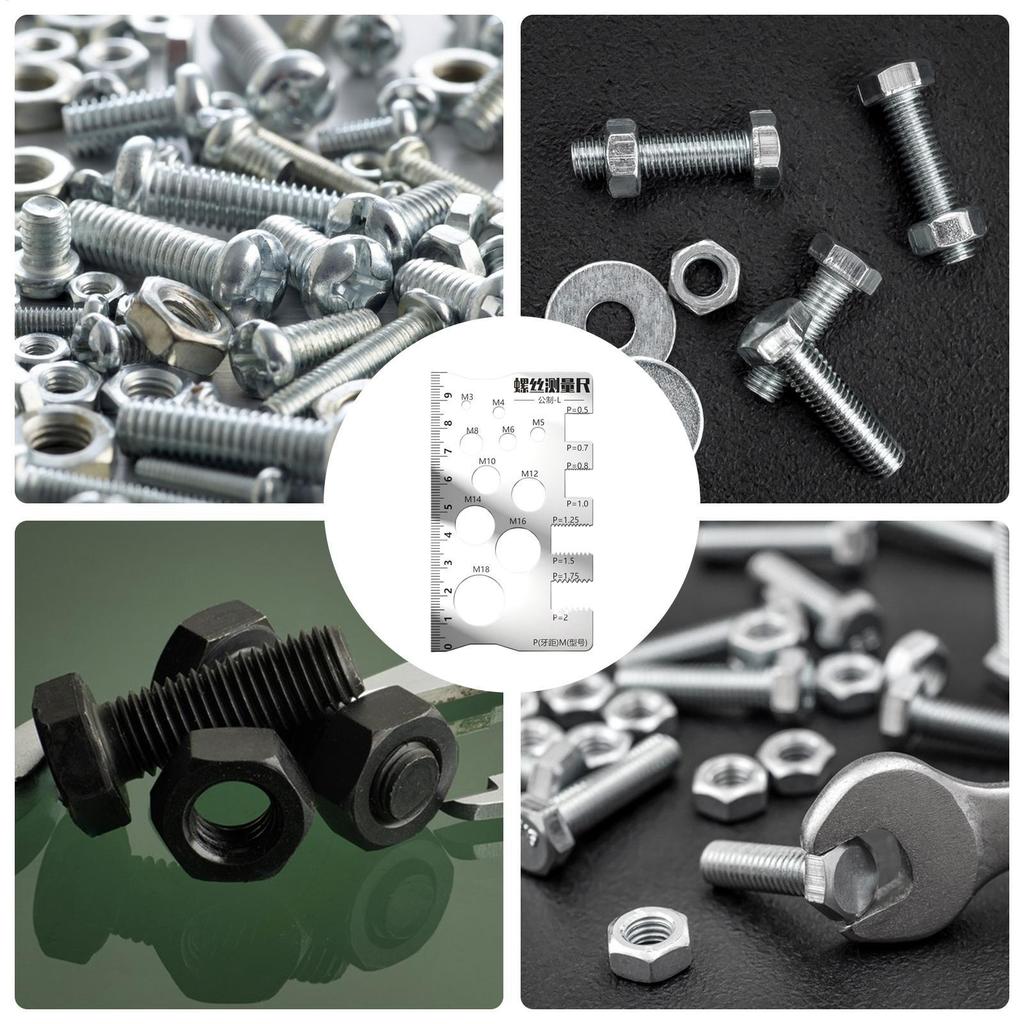 Thread Pitch Gauge Screw Measurement Ruler Professional Precise Gauge Checker Tool for Nut Bit Thread Screw Measurement