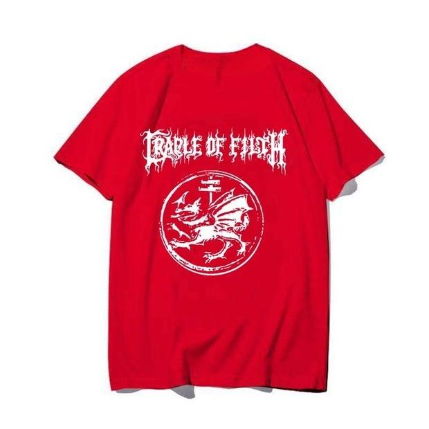

Metal Loose Largesized Pure Cotton Roundneck Shortsleeved Rock Band Tshirt for Men Featuring The Design of Cradle of Filth 4XL