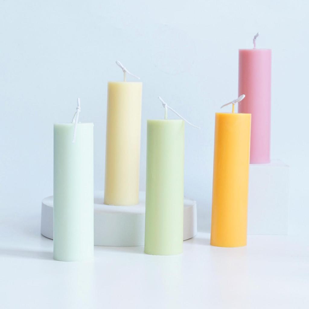 Cylinder Candle Mold 4.4x17.6cm Candle Taper Mold Cylinder Cake Decoration Mold Round Shape Soap Mold Flower For Candle Making