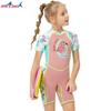 Children's Diving Suit 2MM One-piece Short-sleeve Sunscreen Swimsuit Girls With Thickened Warm Snorkeling Surfer