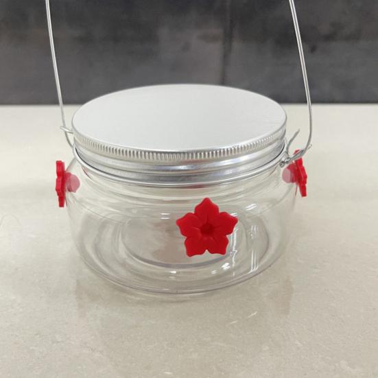 Bird Feeder Hanging Wide Opening Leak-free Flower Feeding Jar Strong Toughness 1/3/4 Flower Hummingbird Feeder Garden Supplies