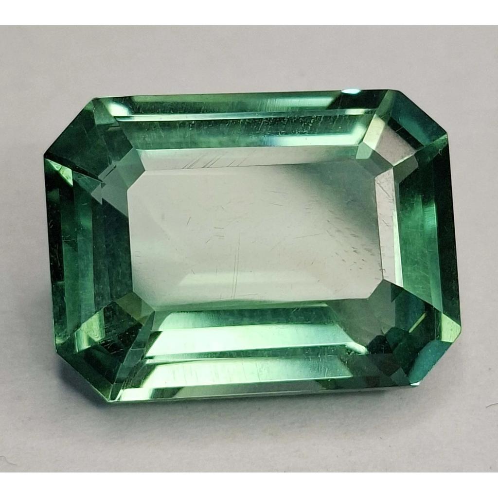 Stunning Green Parti Sapphire Natural Emerald Cut 24-26 Ct Certified Gemstone