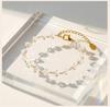 Irregular Transparent Crystal Bead Anklet, Stainless Steel Anklet, Waterproof Foot Jewelry for Women, Summer Beach Boho Jewelry