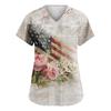 Nursing Scrub Tops for Women 250th Anniversary Usa Nurse Tops V Neck Short Sleeve American Flag Scrub Top Scrubs for Woman Sets