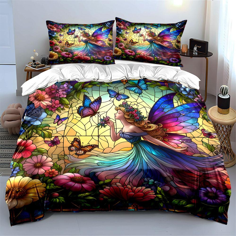 Colorful Fairy Garden Decoration Set Exquisite Three-Piece Bedding Set Gift For Kids And Adults