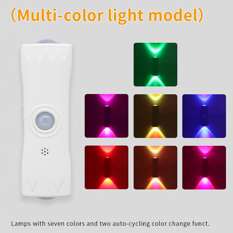 1/2/4pcs LED Intelligent Light,Simple White Design, USB Rechargeable, Two-Head Dimmable Wall-Mounted Motion Sensor Light, Bedsid