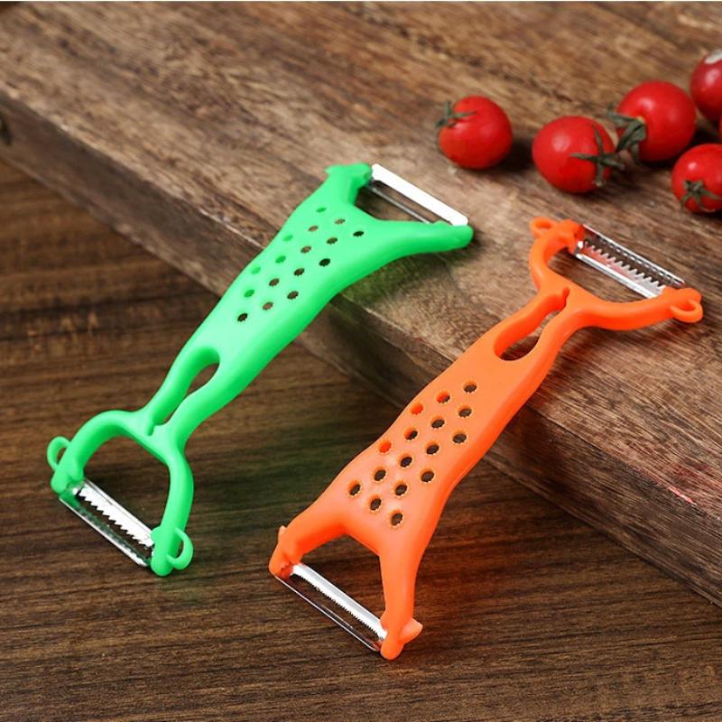 Multifunctional Dual Head Vegetable Peeler Sharp Stainless Steel Blades Easy Clean Portable for Outdoor Camping Cooking