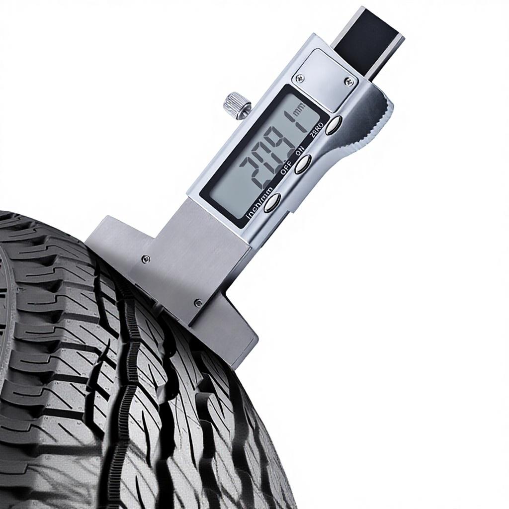 Koravo Electronic Digital High Accuracy Tire Tread Depth Caliper 0-25mm Tread Depth Gauge All-Metal Industrial-grade all-metal tread gauge