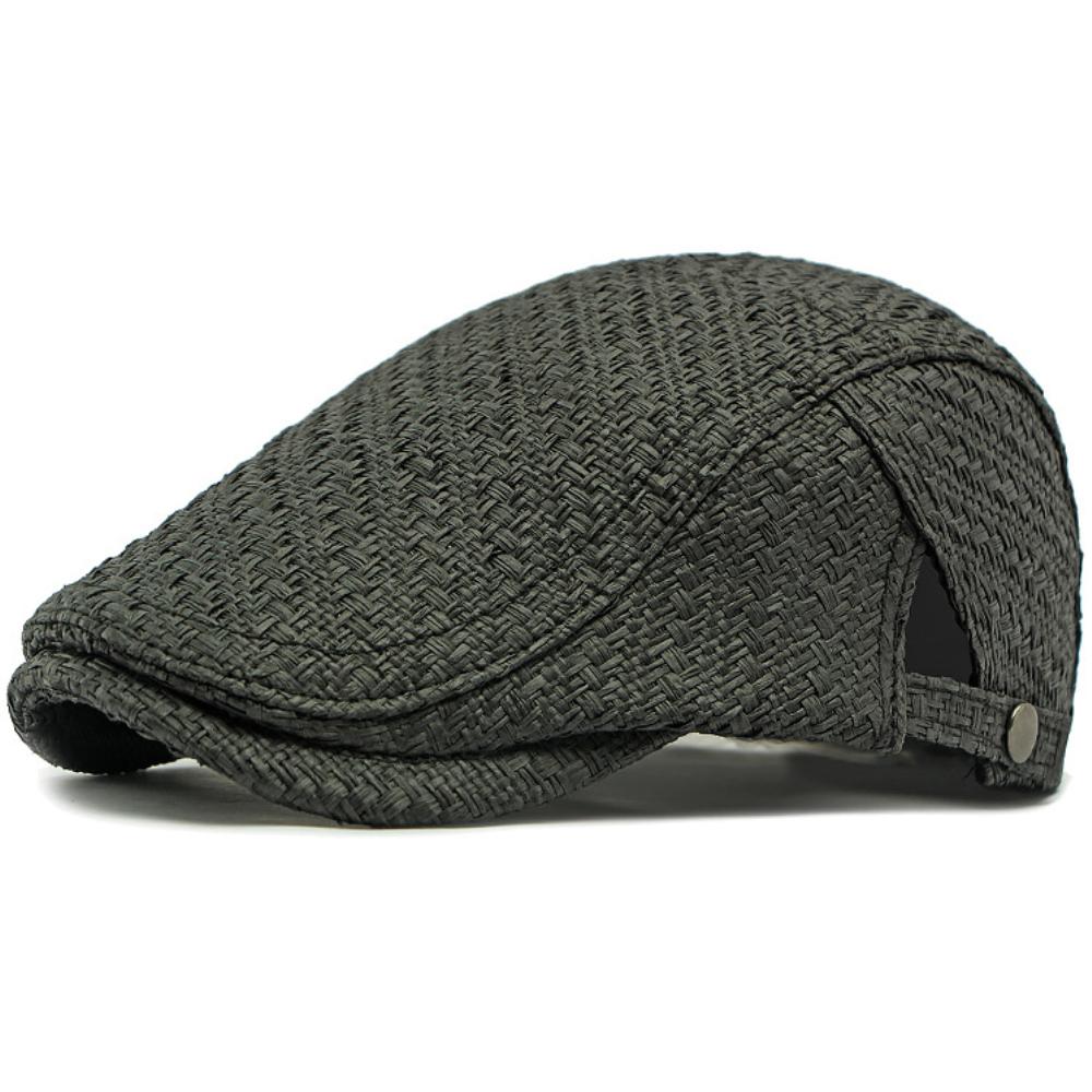 HT4831 Boinas para Hombre Mujer Primavera Verano Gorra de Sol Transpirable Sombrero Boina de Paja Masculino Femenino Ajustable Gorra Plana de Hiedra Boinas Vintage