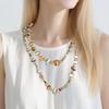 Artistic Bohemian Pearls Shell Necklace Duals Strand Lightweight DesignS Casual Formal Wear Clavicle Chain