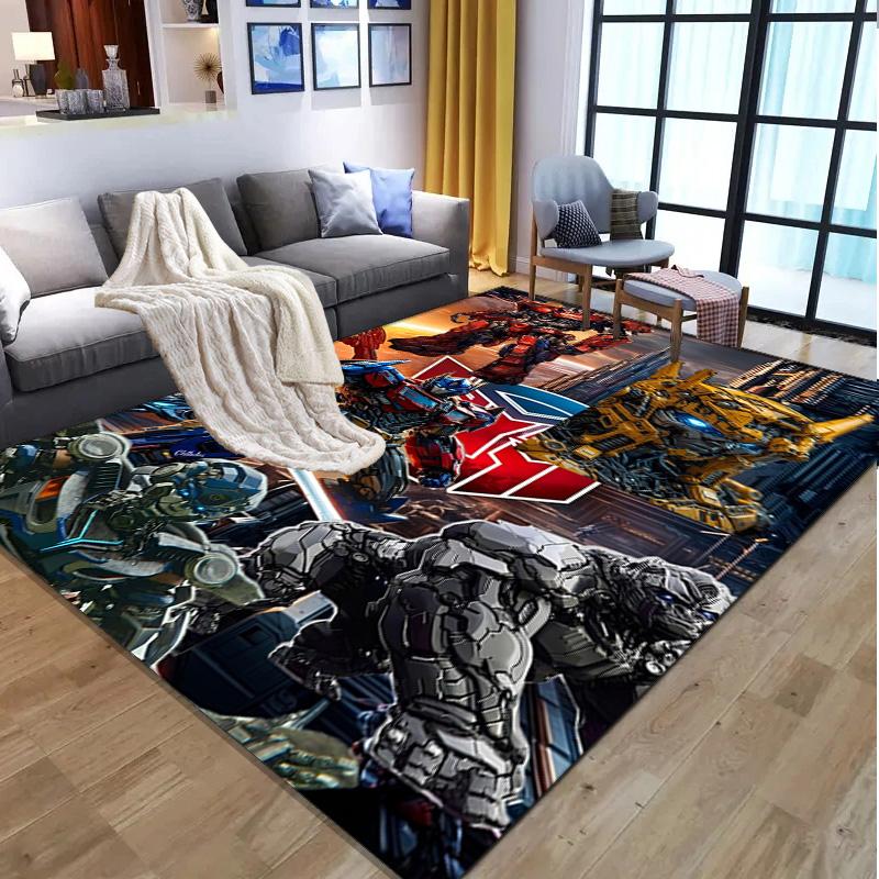 Transformers Pattern Rug, Indoor/Outdoor Mat, for Picnic, Gameroom, Bedroom, Office, Living Room, Home Decor Carpet, Birthday Gift