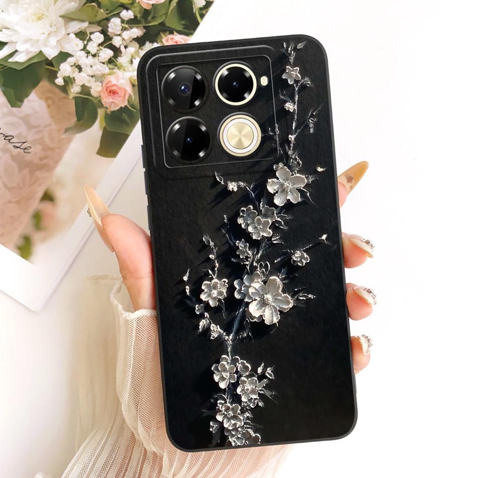 For Infinix Note 40 Pro 4G 5G / Note 40 Pro+ / Note40 X6853 Cute Cat Flower Cartoon Phone Case Soft Silicone Cover Bumpers