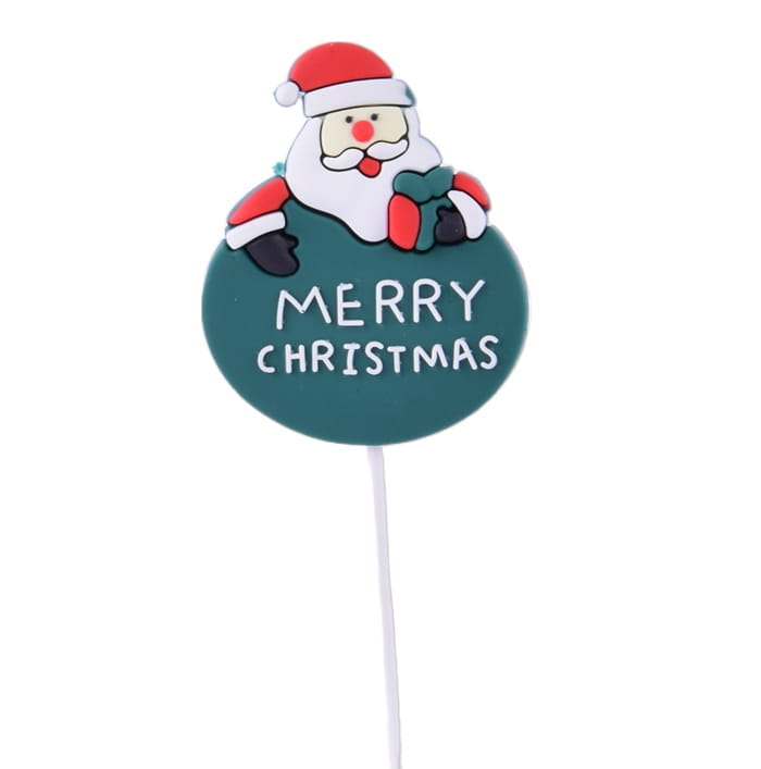 Topper Christmas Decoration PVC Merry Christmas Santa Claus