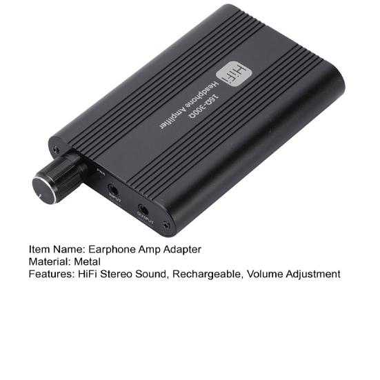 Headphone Amp Adapter HiFi Stereo Sound Rechargeable Volume Adjustment 3.5mm Interface Reduce Noise Speaker Audio Amplifier