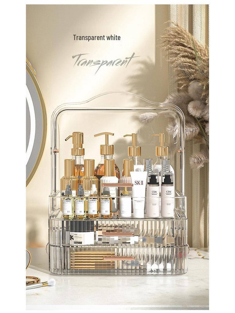 High-Capacity Transparent Cosmetic Organizer