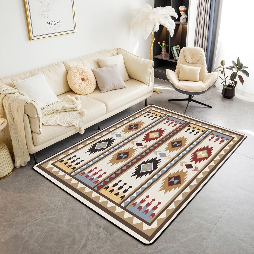 Western Aztec Living Room Rug Exotic Nordic Style Bohemian Floor Mat Ethnic Tribal Arrow Doormat Country Retro Geometric Carpet