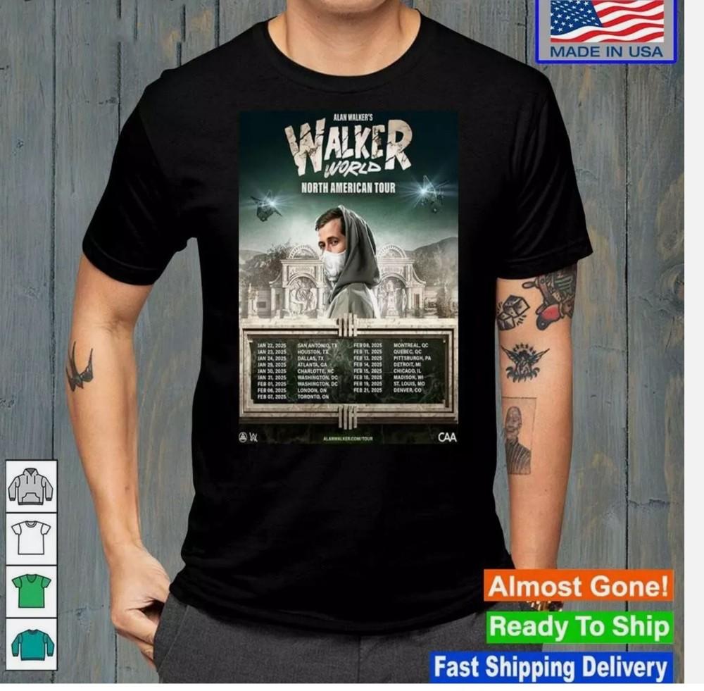 Alan Walker_s Walker World North American Tour Dates And Places List T-Shirt Unisex T-Shirt L
