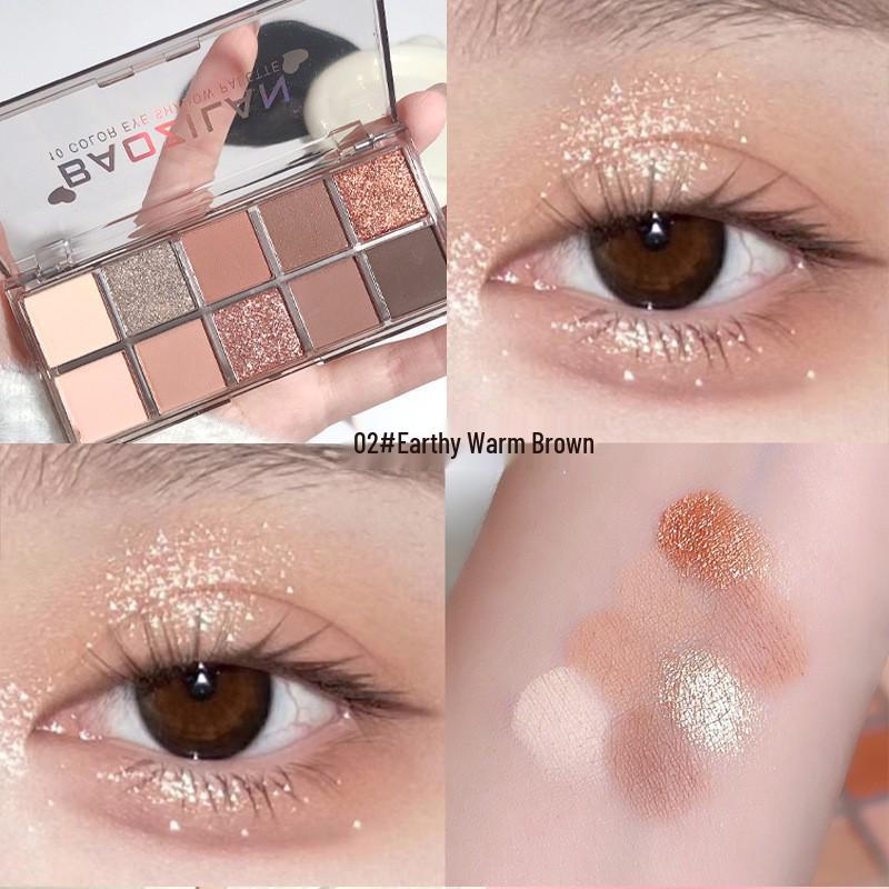 Versatile Multi-Color Eyeshadow Palette: Contour, Highlight & Matte Shimmer Earth Tones