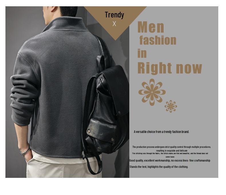2025 Winter Men's American-Style Heavyweight Fleece Warm Jacket - Trendy, Loose, Plus Size Outerwear for Autumn/Winter.