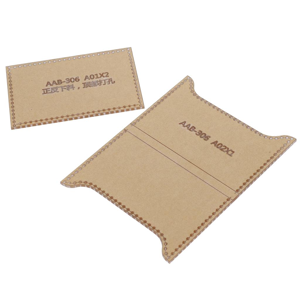2Pcs Acrylic Template Card Bag DIY Leather Pattern Wallet Mold Craft Tools Accessories
