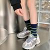Socks Thick Needle Thick Thread Contrasting Striped Socks Retro Medium Tube Socks Shark Pants Socks