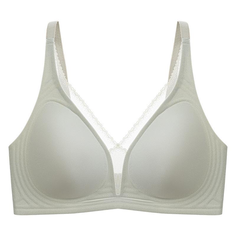 Seamless Lingerie Women's Semi-fixed Cup Gathering Bra for Breast Retraction and Anti-sagging Thin Design Without Underwire Push Up Bra