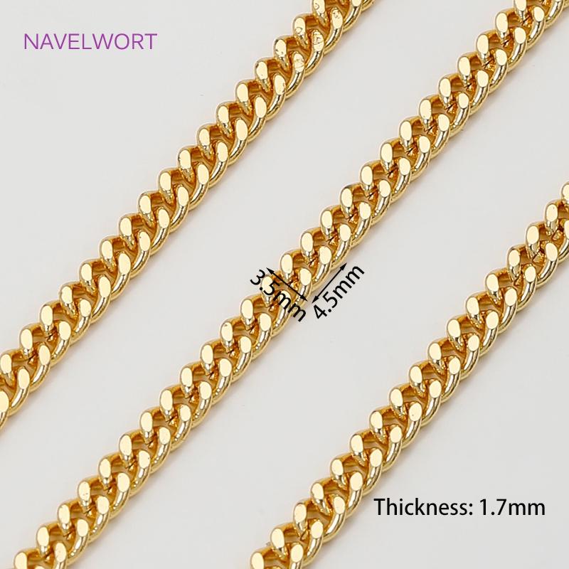 1 Meter 18K Gold Plated Brass Bulk Chains For Needlework,Decorative Chain For Jewellery,DIY Handmade Necklace Bracelet Finding